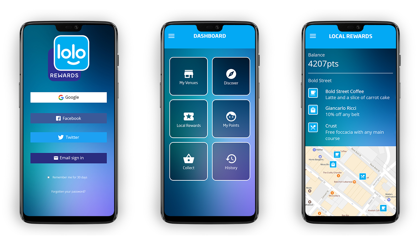 LoLo Local Loyalty App Screens